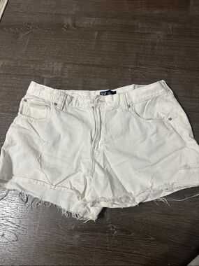 GAP White Distressed Women's Denim Cutoff Shorts